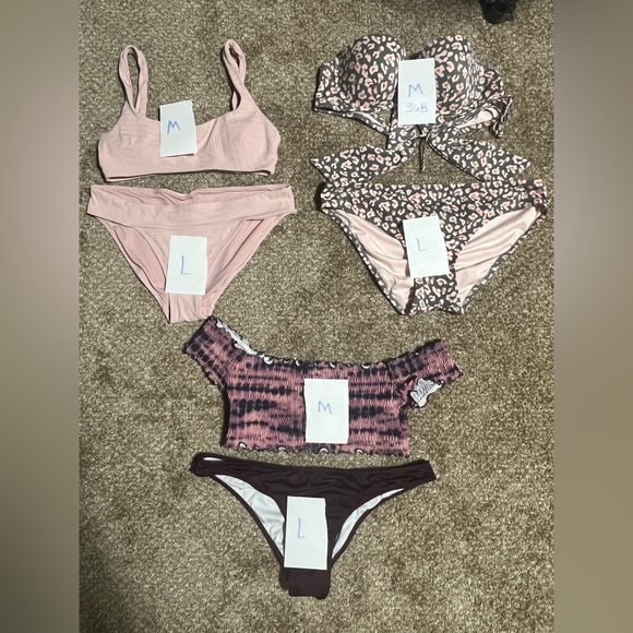 Lot of 3 complete Bikinis Victoria’s Secret Pink Aerie Shade Shore Large Medium - Picture 1 of 7